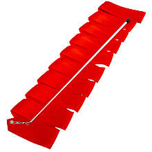 Стрічка з паличкою для художньої гімнастики 4 метри, карабін метал Червоний