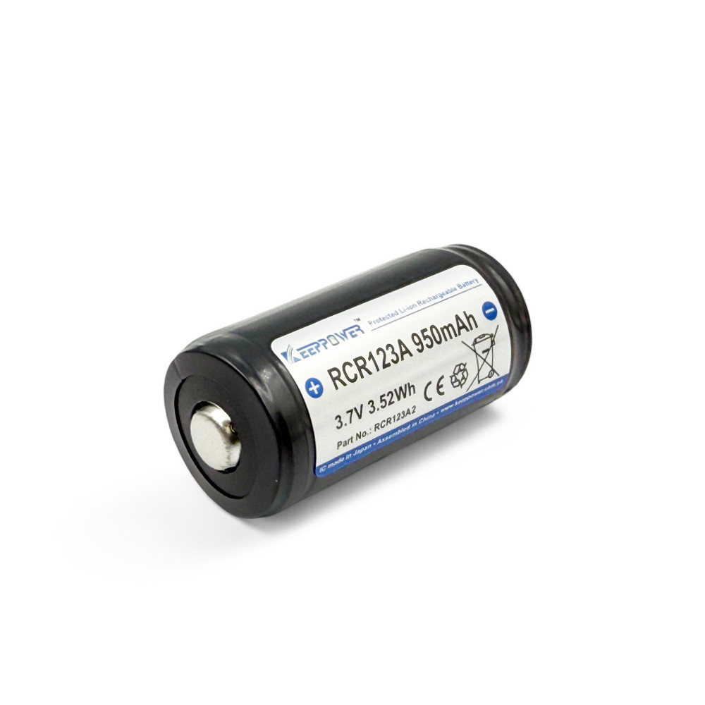 Акумулятор Li-Ion RCR123A (16340) Keeppower 950mAh (3.7v) з платою захисту