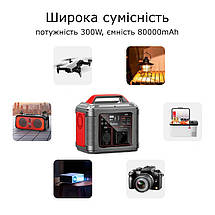 Портативна зарядна станція HOCO DB28 300 Вт з розеткою, швидкою зарядкою 80000 mAh, фото 6