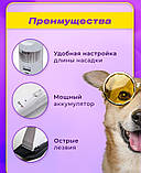 Машинка для стрижки тварин Gemei GM-634 роторна з керамічними ножами із зарядкою від USB, фото 10