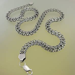 Срібна цепочка чоловіча Фараон. Широкий чоловічий срібний ланцюжок плетіння Рамзес. Ширина 7,5 мм / 50 см