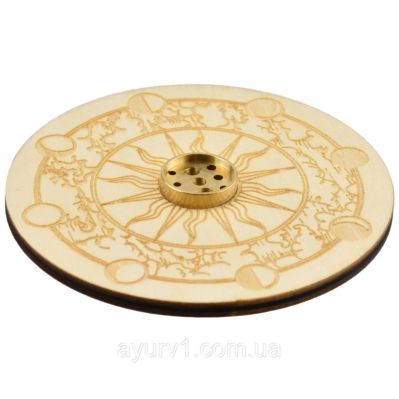 Підставка під аромапалички й арома конуси білого кольору з фазами місяця