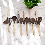 Набір кухонного приладдя на підставці Zepline 13 предметів кухонний комплект із силікону кухонне начиння, фото 5