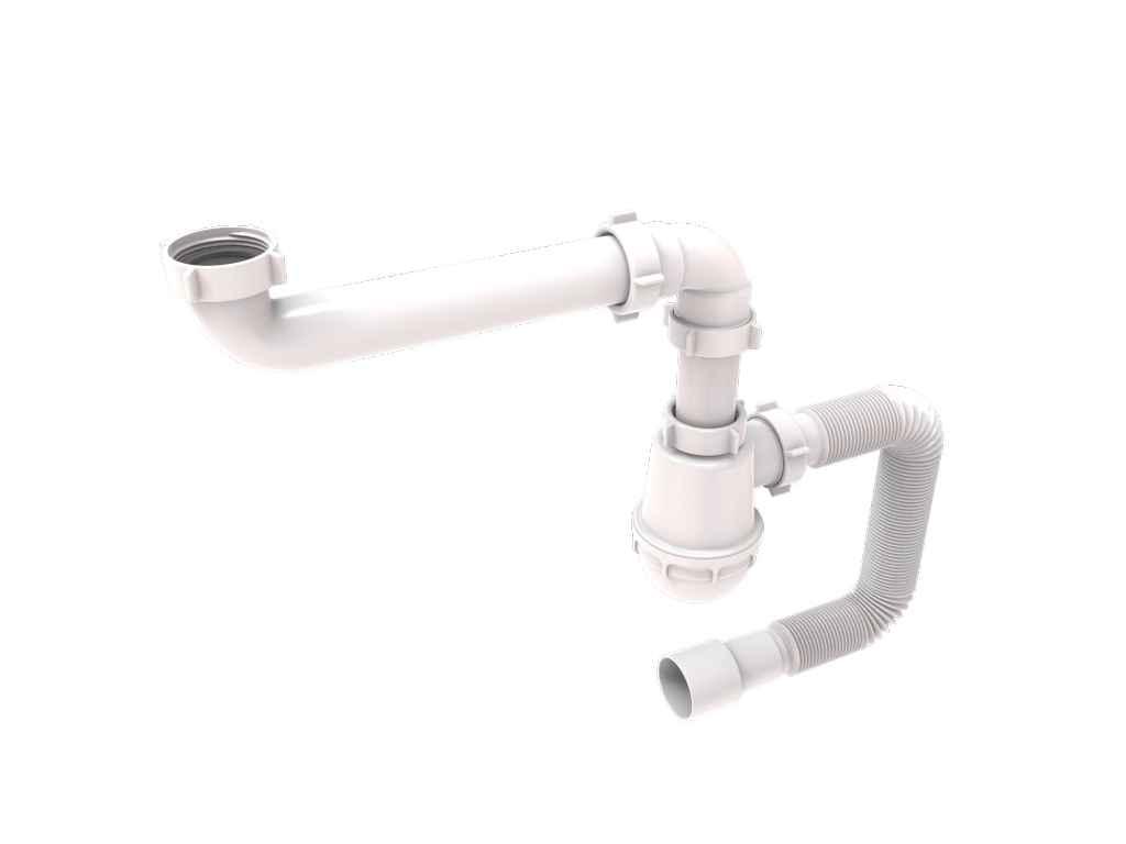 Сифон «Тюльпан-Мийка» M-00.01 G1 ½ з гнучкою трубою 40х50 ТМ Santehplast BP