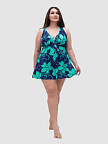 Купальник танкіні із закритою спиною та шортами Fuba 25117-1 синій-зелений 52 54 56 58 60 український розмір, фото 5