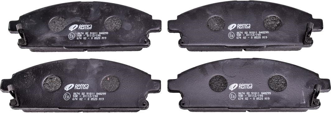 Комплект гальмівних колодок, дискове гальмо NISSAN X-TRAIL, NISSAN PATHFINDER, REMSA (067402), фото 1