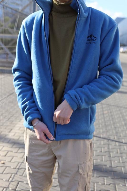 Дуже тепла флісова полар кофта бомбер на блискавціз вишивкою на хутрі, фото 1