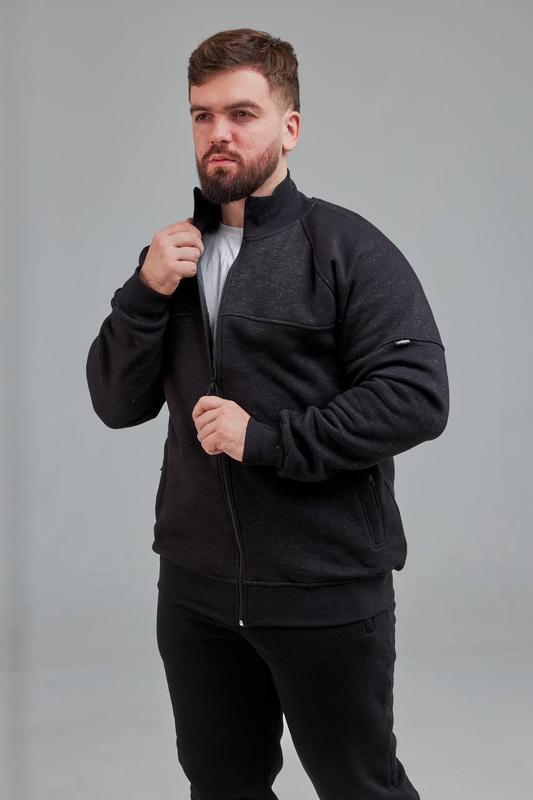 Тепла кофта на блискавці чоловічий бомбер якісний, фото 1