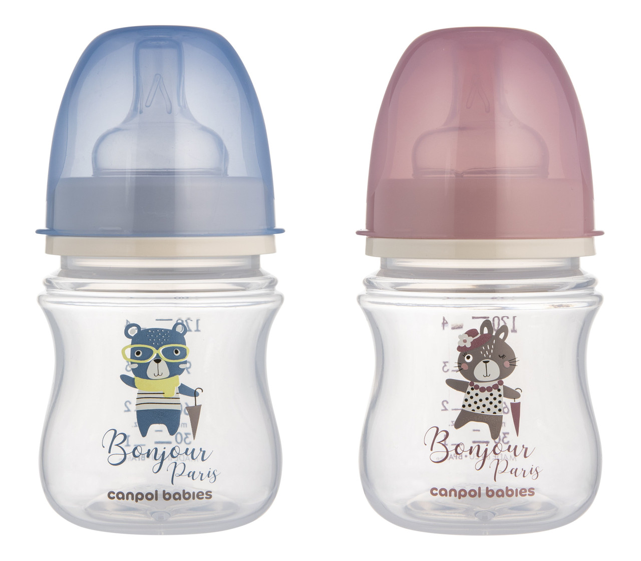 Пляшка антиколікова 120мл пластик з широким отвором Canpol babies Easystart Bonjour Paris, фото 1