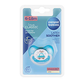Пустушка латексна ортодонтична 6-18 місяців Canpol babies Toys Блакитний