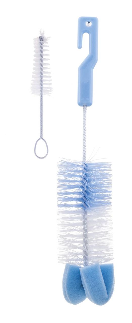 Щiтка йоршик для пляшок i сосок з губкою Canpol babies Блакитний, фото 1