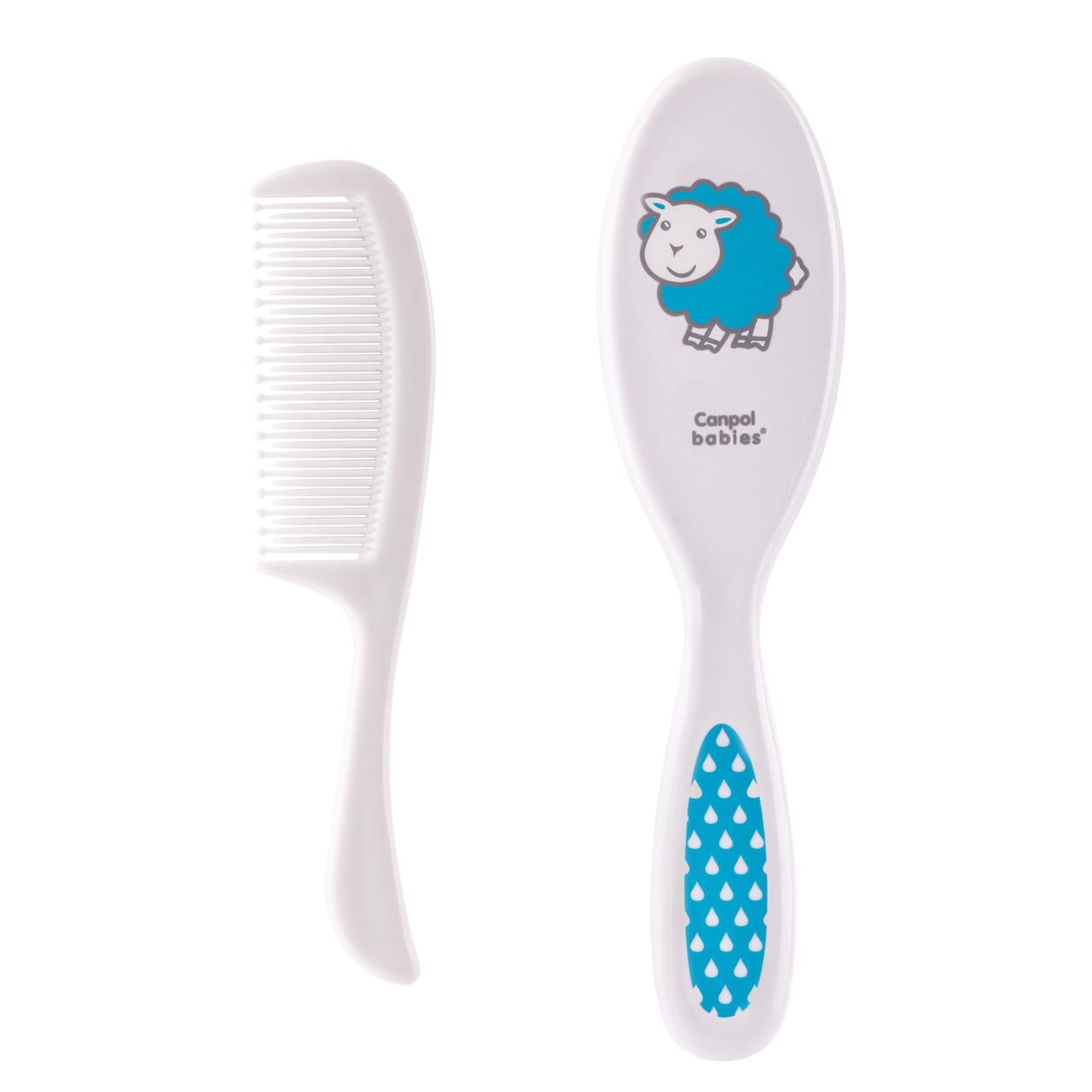 Щiтка для волосся м'яка + гребiнець Canpol babies Блакитний, фото 1