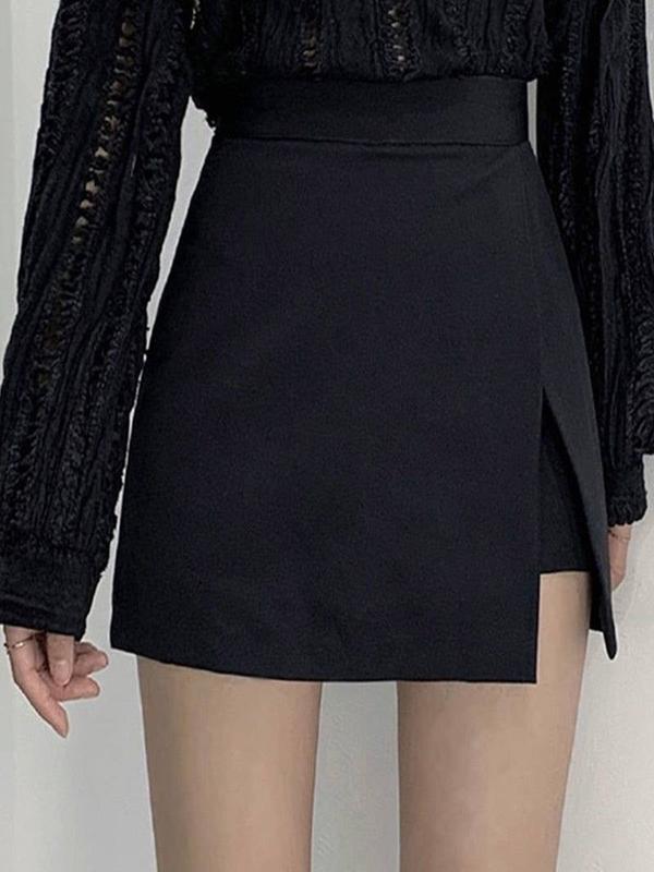 Спідниця - шорти міні з розрізом стильна юбка з костюмки, фото 1