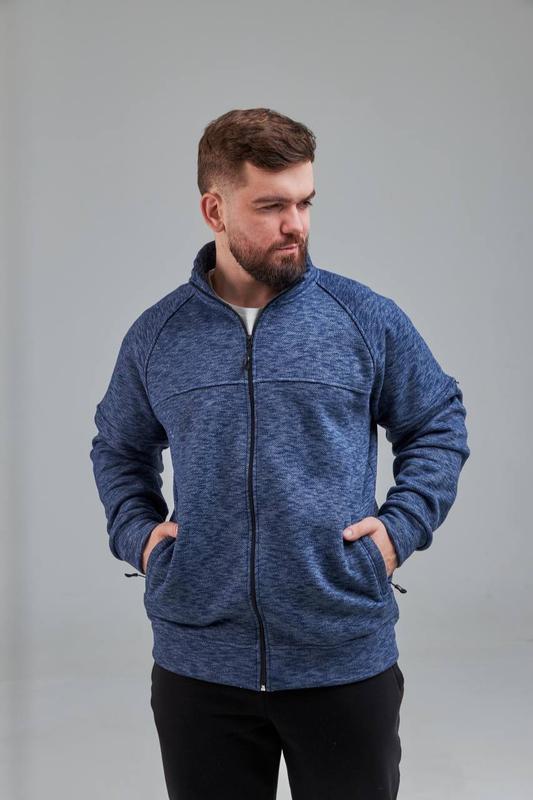 Тепла кофта на блискавці чоловічий бомбер якісний, фото 1