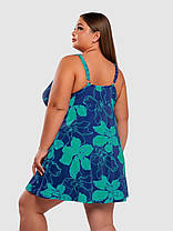 Купальник танкіні із закритою спиною та шортами Fuba 25117-2 синій-зелений 52 54 56 58 60 український розмір, фото 2