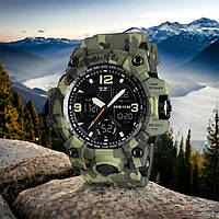 Військовий годинник спецслужб SKMEI 1155BCMGN GREEN CAMO, Годинники GF-397 спортивні скмей