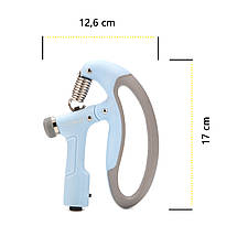 Еспандер кистьовий Cornix 10-100 кг з регульованим навантаженням і лічильником XR-0271 Sky Blue/Grey Poland, фото 4