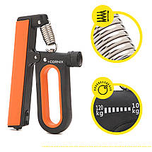Еспандер кистьовий Cornix 10-120 кг з регульованим навантаженням і лічильником XR-0274 Black/Orange Poland, фото 4