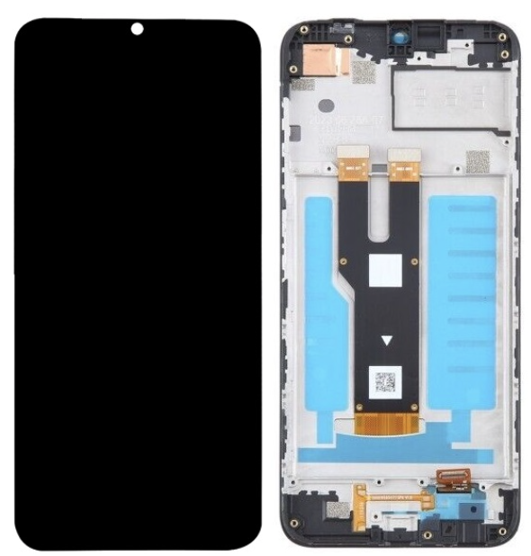 Дисплей (екран) ZTE Blade A73 4G/V50 Design 4G, чорний, оригінал PRC з передньою панеллю