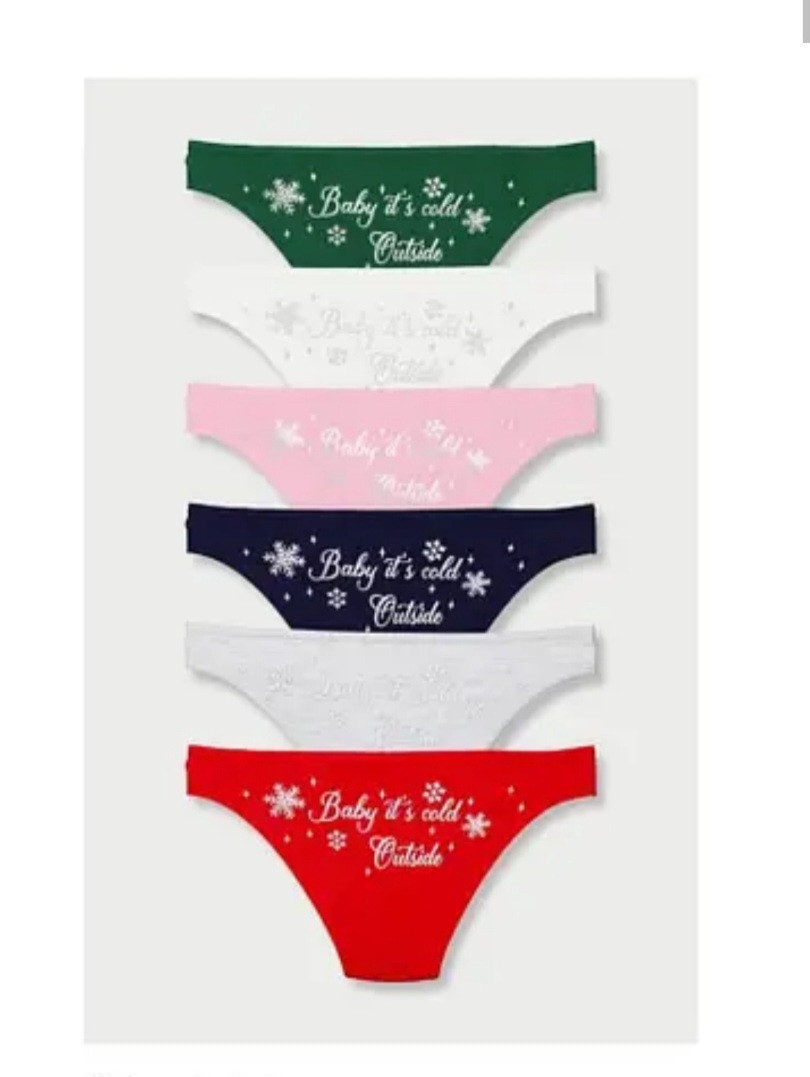 Жіночі прінтовані новорічні трусики, фото 1