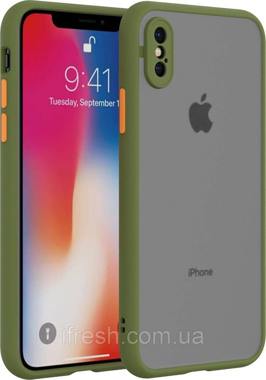 Чохол iPhone XS Max - Goospery Matte Case, Green (Камера закрита), фото 1