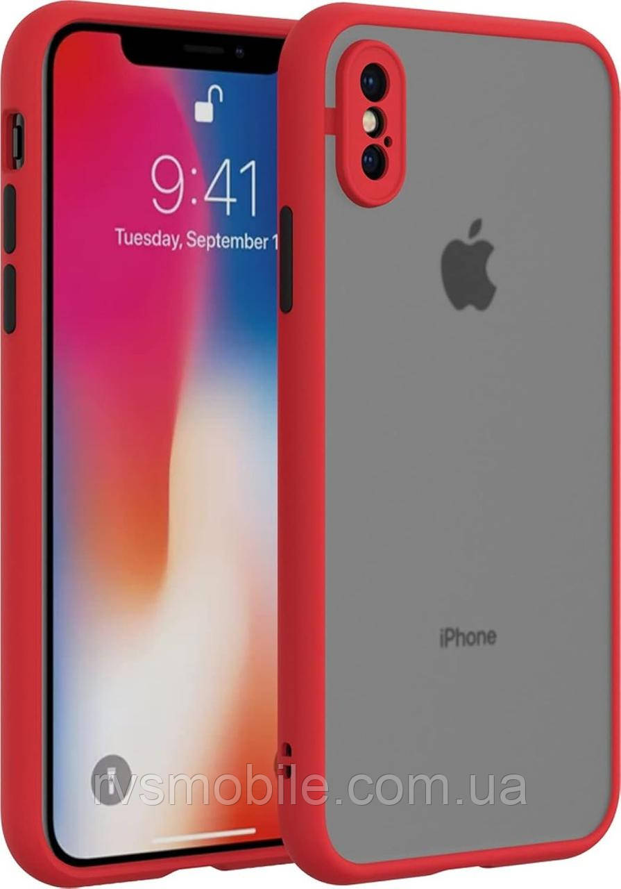Чохол для iPhone XS Max - Goospery Matte Case, Red (Камера закрита)