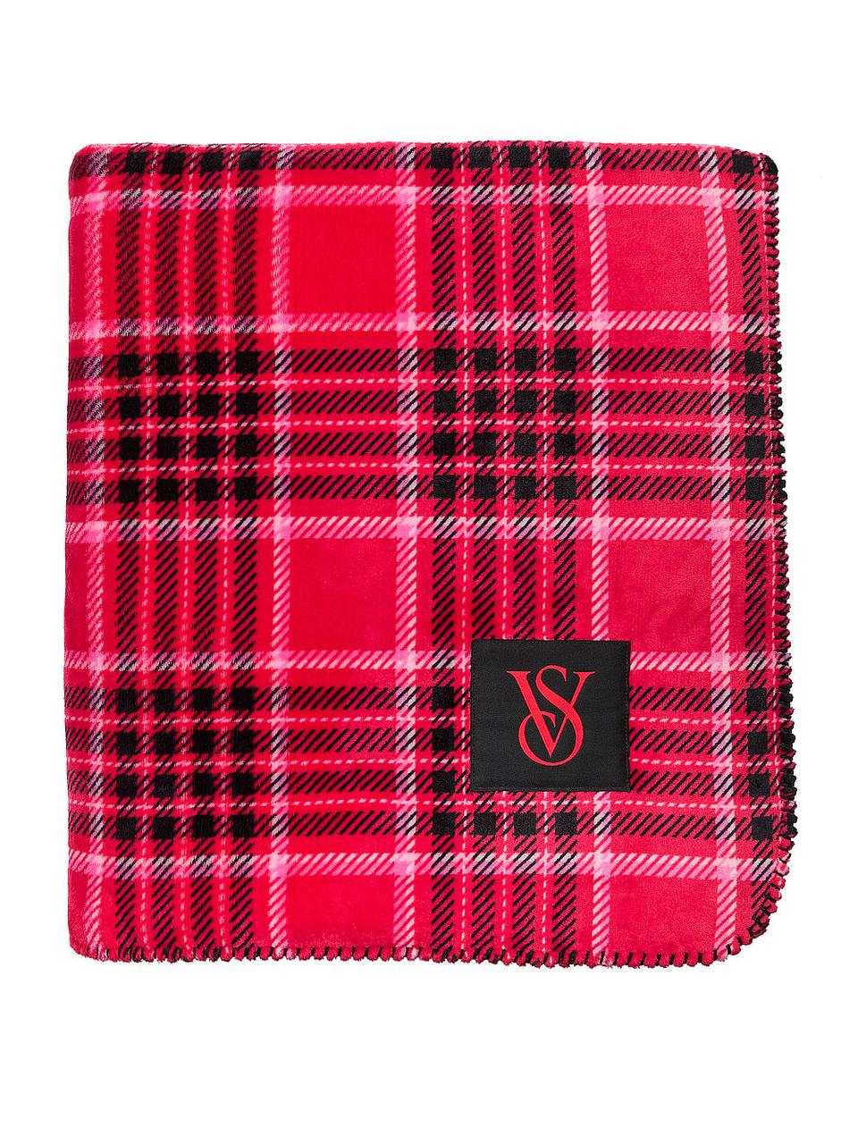 Плюшевий плед Victoria's Secret Cozy Plush Blanket, Червоний в клітку, фото 1