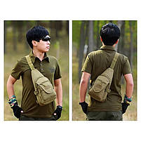 Рюкзак тактичний на одне плече AOKALI Outdoor A32 Sand 5 шт., фото 6