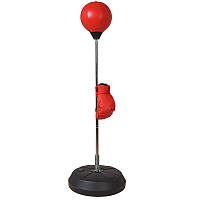 Груша боксерська підлогова на стійці та рукавиці 1500мм червоний