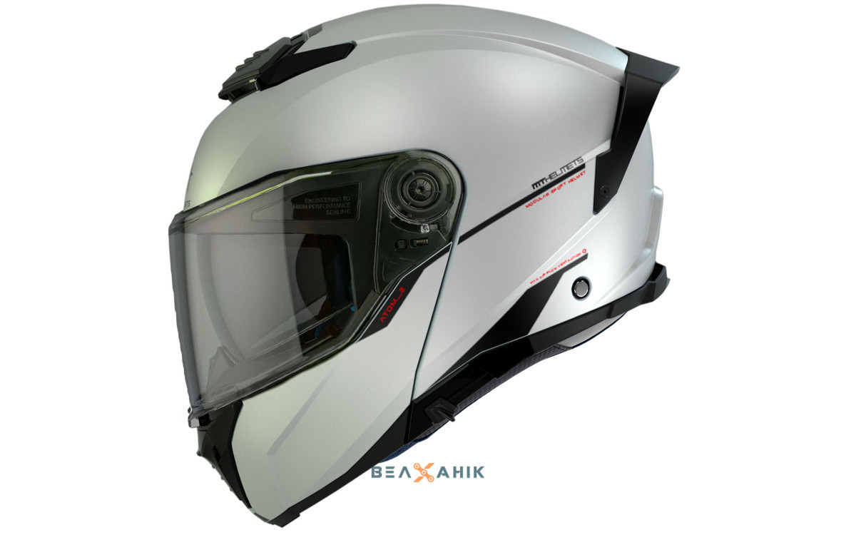 Шолом (модуляр) MT ATOM 2 SV Solid A0 Gloss White [M], фото 1