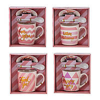 Набір чашки з блюдцем "Радість щодня" (на 1 персону) 300 мл, 4 дизайни