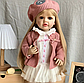 Лялька вінілова 55см, ручна робота, блондинка в беретику, Reborn Baby Doll 39, фото 6