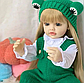 Лялька вінілова 55см, ручна робота, блондинка в зеленому, Reborn Baby Doll 40, фото 3