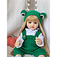 Лялька вінілова 55см, ручна робота, блондинка в зеленому, Reborn Baby Doll 40, фото 4