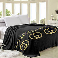 Флісовий плед Логотипи на чорному 160х210 із мікрофібри Велсофт