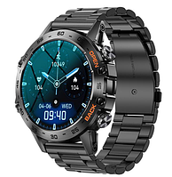 Смарт годинник чоловічий з великим екраном протиударний і водостійкий залізний із залізним ремінцем і блютуз