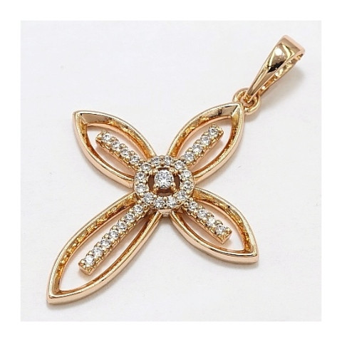 Хрестик Xuping Jewelry довжина з вушком 3.8см ширина 2.5см на ланцюжок до 5мм медичне золото  к381