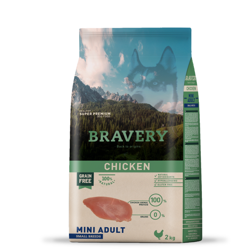 Сухий корм для собак малих порід з куркою Bravery Chicken Mini Adult 2 кг, фото 1