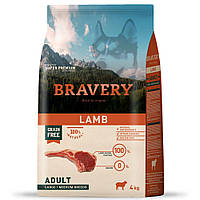 Сухий корм для собак середніх та великих порід з ягням Bravery Dog Lamb Adult Large/Medium 4 кг