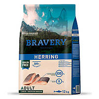 Беззерновий корм для собак середніх і великих порід з оселедцем Bravery Dog Herring Adult Large/Medium 12 кг