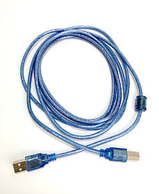 Кабель USB папа / папа (AM / BM) з ферритом 3м силіконова обплетення