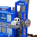 Дитячий ігровий розвиваючий автотрек Поліція з машинками автоматичним підйомником і звуковими ефектами, фото 4