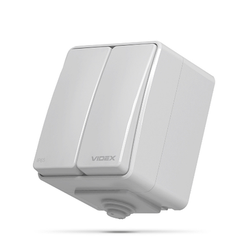 BINERA сірий Вимикач зовнішній 2кл IP65 Videx