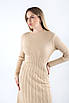 Плаття міді з декоративною вʼязкою бежеве 83082 (2000000139777), фото 2