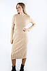 Плаття міді з декоративною вʼязкою бежеве 83082 (2000000139777), фото 3