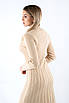 Плаття міді з декоративною вʼязкою бежеве 83082 (2000000139777), фото 4