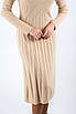 Плаття міді з декоративною вʼязкою бежеве 83082 (2000000139777), фото 6