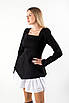 Плаття міні з мереживною спідницею чорне  83445 (2000000139968), фото 5