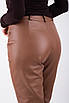 Брюки прямі з екошкіри коричневі 30005 (2000000140230), фото 3