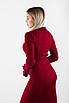 Плаття міді з коміром поло та ґудзиками бургунді 83076 (2000000140339), фото 4